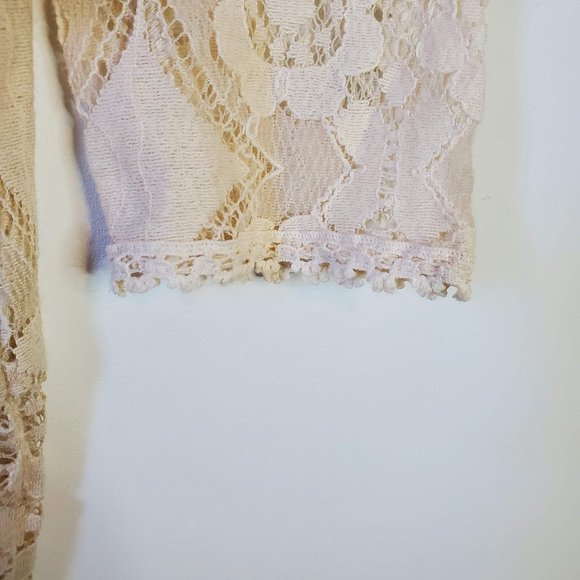 Free People Women's Walking to the Sun Cream Lace Dress Size 2 - Picture 6 of 13